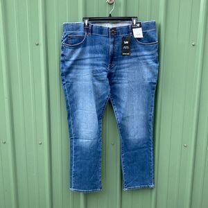 Men's Straight Tapered Active Stretch Blue Denim Jeans Pants Size 42X30